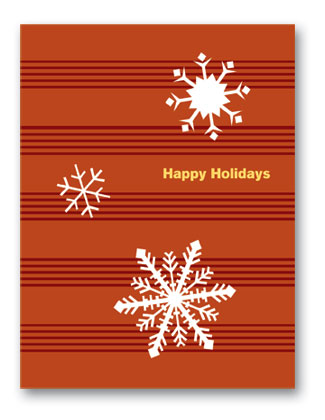 Striped Snowflakes Holiday Greeting Card