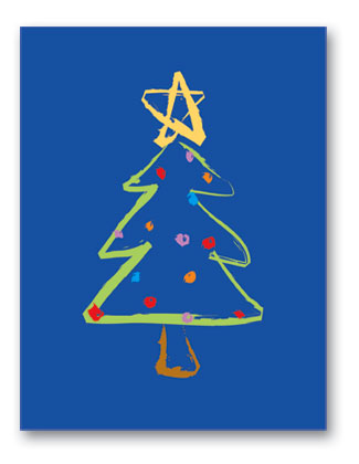 Sketched Tree Christmas Greeting Card